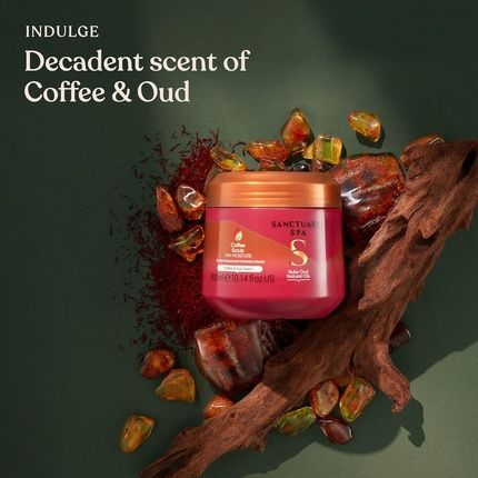 Sanctuary Spa Ruby Oud Coffee Scrub No Mineral Oil Cruelty Free And Vegan Exfoliating Body Exfoliator 300Ml