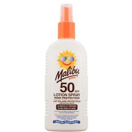 Kids Malibu Sun Screen Lotion Spray 200Ml Spf50 Water Resistant High Protection
