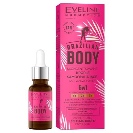 Eveline Brazilian Body Concentrated Self-Tanning Drops For Face And Body 18Ml