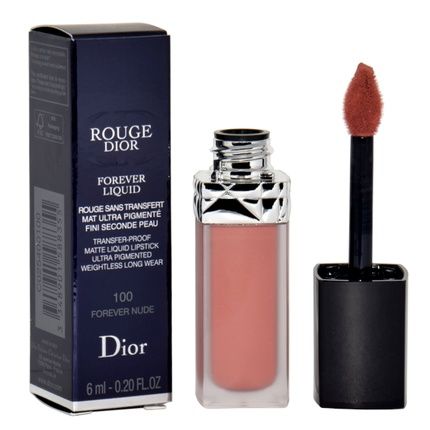 Dior Rouge Dior Forever Liquid Lipstick 100 Forever Nude Highly Pigmented 6 Ml
