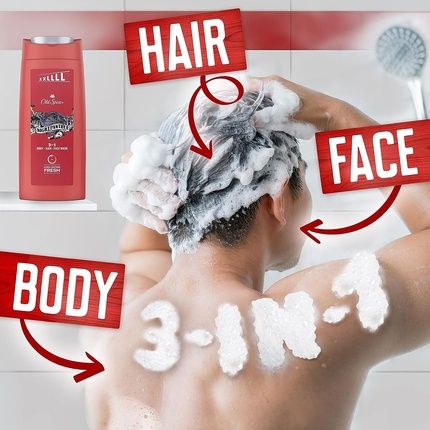Old Spice Night Panther Shower Gel & Shampoo For Men 675Ml 3-In-1 Body-Hair-Face Wash Long-Lasting Fresh - Image 3