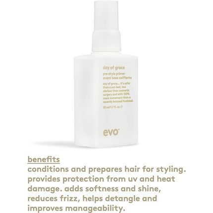 Evo Day Of Grace Pre-Style Primer Leave-In Conditioner Heat Protectant Spray 50Ml 1.6Oz - Image 3