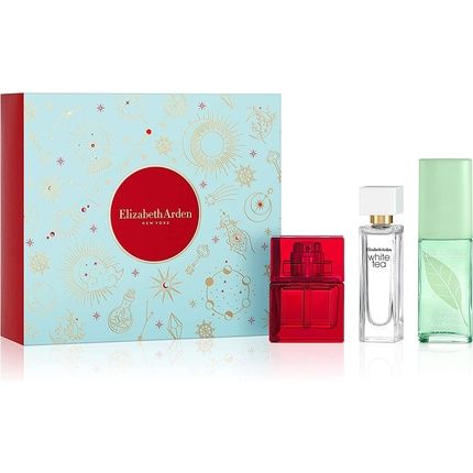 Elizabeth Arden Holiday Fragrance Gift Set 10Ml Red Door Eau De Toilette+ 10Ml White Tea Eau De Toilette + 15Ml Green Tea Scent Spray