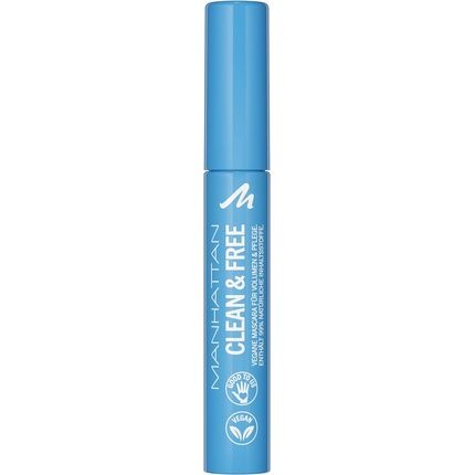 Manhattan Clean & Free Mascara Colour 1010N Black Waterproof Nourishing Vegan 7Ml