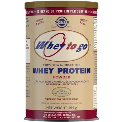 Solgar Whey To Go Natural Chocolate Flavour Protein Powder 454G - Image 3