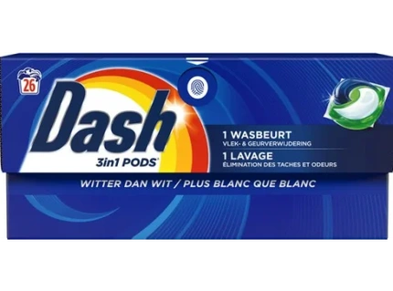 Dash 3In1 Laundry Pods Whiter Than White 26 Pods Of 182G