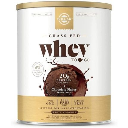 Solgar Grass Fed Whey To Go Protein Powder Chocolate, 2.3 Lb - 20G Of Grass-Fed