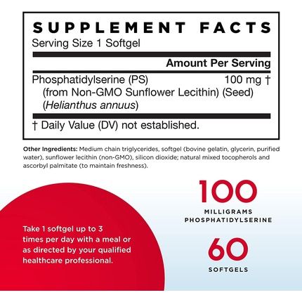 Jarrow Formulas Ps 100 Promotes Brain Function 60 Capsules 100Mg