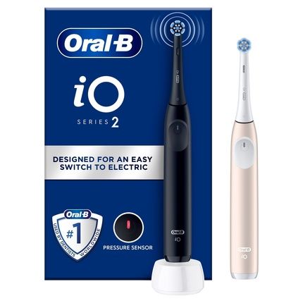 Oral B Io 2 Duo Electric Toothbrushes - Night Black & Calm Pink