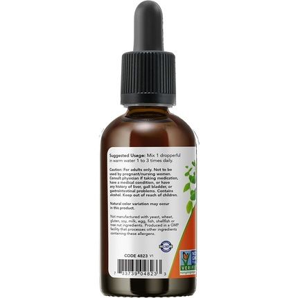Now Certified Organic Turmeric Extract Ayurvedic Herb Liquid Extract 2 Fl Oz - Image 3