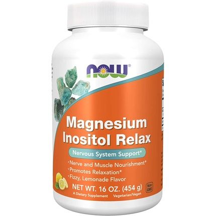 Now Magnesium Inositol Relax Nervous System Support Fizzy Lemonade Flavor 16Oz
