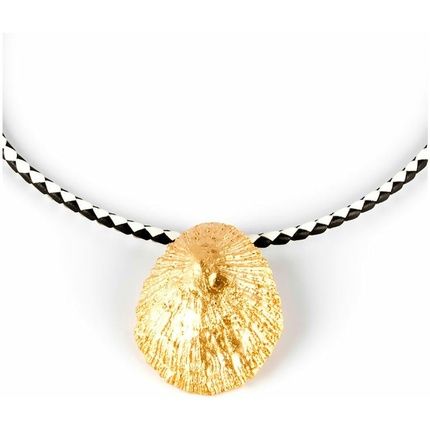 Shabama Women'S Calobra Luxe Brass Flash Plated Gold Leather Necklace 38Cm