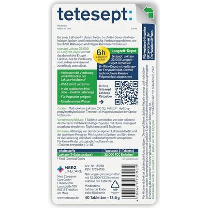 Tetesept Lactase 22000 40 Tablets