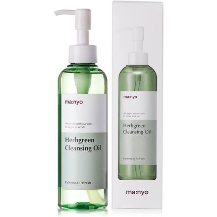 [Ma:Nyo] Herb Green Cleansing Oil 6.7 Fl Oz/200Ml - Non Irritating Formula For Oily Skin Deep Cleansing With Vitamin E Olive Oil Tea Tree With Zero Chemicals