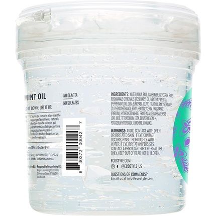 Eco Style Rosemary Mint Eco Styler Hair Gel Hydrate And Style Alcohol-Free 473Ml