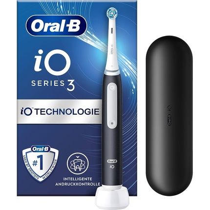 Oral-B Io Series 3 Electric Toothbrush With 3 Cleaning Modes Including Sensitive Dental Care, Pressure Sensor & Timer, Travel Case, Designed By Braun - Matt Black
