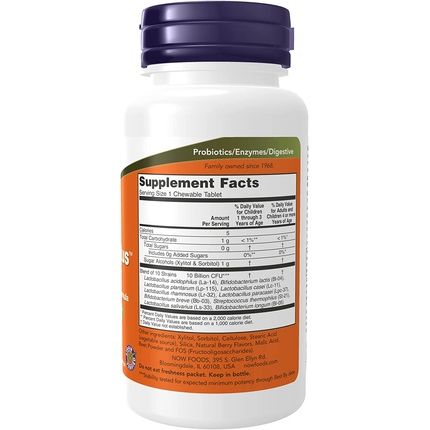 Now Foods Berrydophilus Extra Strength 10 Billion 50 Chewables