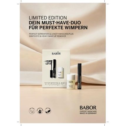 Babor Make Up & Cleansing Set Perfect Definition & Length Mascara With Silicone Brush Eye & Heavy Make Up Remover For All Skin Types