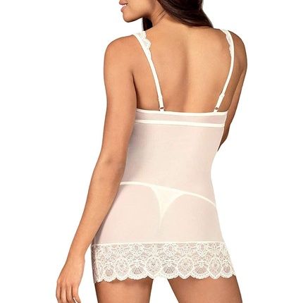 Obsessive Ladies 853-Che-2 Chemise Y Tanga Doll 1-Pack L-Xl Blanco Blanco