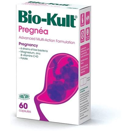 Bio-Kult Pregnea Pregnancy Supplement With Folic Acid, Vitamin D, Magnesium, Zinc, Vitamin C And Live Bacteria 60 Capsules