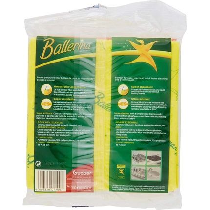 Ballerina Yellow Cloth Super Absorbent And Versatile 3 Rolls - Image 3