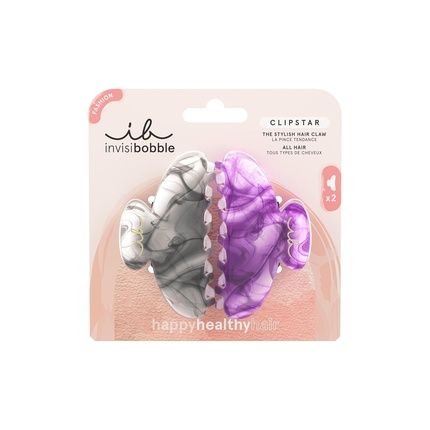 Invisibobble Clipstar My Rainboo 2 Piece Claw Clip Set - Medium Claw Clips For All Hair Types - Stylish Updo Accessories For Day To Night - Strong Hold