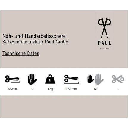 Scissors Manufacturer Paul Scissors, Black, 16Cm