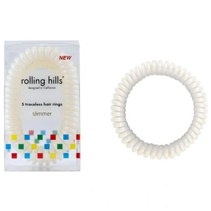 Rolling Hills Rolling Hair Rings Slimmer White
