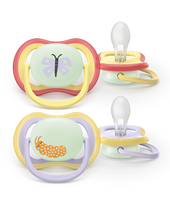 Philips Avent Ultra Air Soother Nighttime 06 Months Yellowpurple