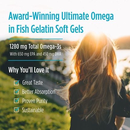 Nordic Naturals Ultimate Omega In Fish Gelatin Lemon Flavor High-Potency Fish Oil Supplement 60 Soft Gels 1280Mg Epa & Dha - Image 3