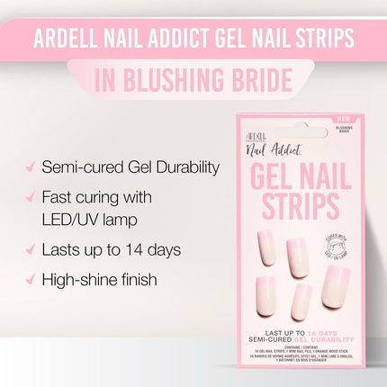 Ardell Nail Addict Semi-Cured Gel Nail Strips Blushing Bride - Long-Lasting - Image 3