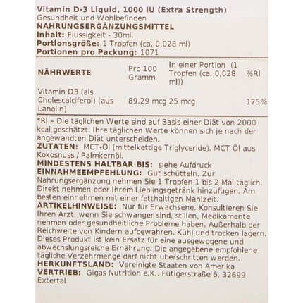 Now Foods Extra Strength Liquid Vitamin D-3 1000 Iu 30Ml Drops - High Potency Gluten-Free Soy-Free - Image 3