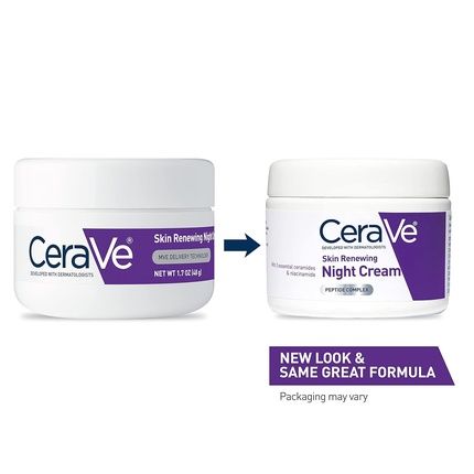 Cerave Skin Renewing Night Cream With Niacinamide, Peptide Complex, And Hyaluronic Acid