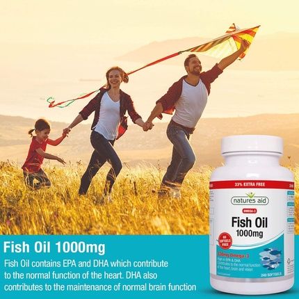 Natures Aid Fish Oil 1000Mg Omega 3 180Mg Epa 120Mg Dha 240 Softgels - Pack Of 240 - Image 3