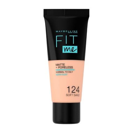 Maybelline Fit Me Matte Poreless Foundation 124 Soft Sand 30 Ml