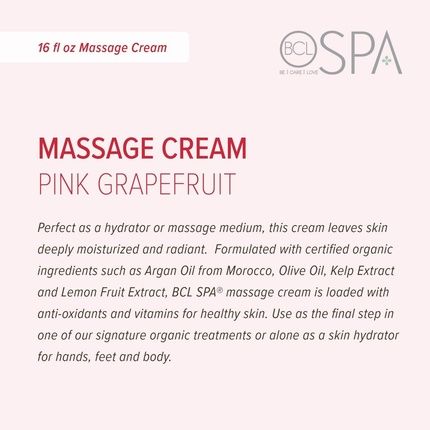 Bcl Spa Massage Cream Pink Grapefruit 473Ml