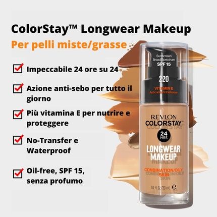 Revlon Colorstay Liquid Foundation Makeup For Combination/Oily Skin Spf 15 - Image 3
