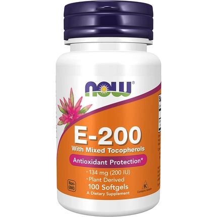 Now Foods Vitamin E-200 Antioxidant 100 Mixed Tocopherol Capsules