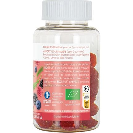 Biosens Hair Gummies Organic Food Supplement Promotes Growth
