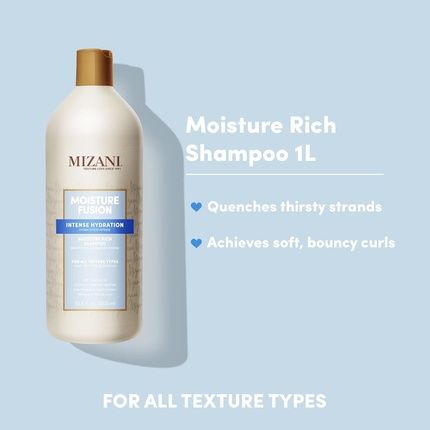 Mizani Moisture Fusion Moisture Rich Shampoo Gently Cleanses & Conditions