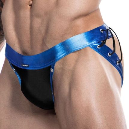 Cut4Men Renaissance Jockstrap Cut4Men14 Blue Leatherette - Image 4