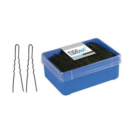 Eurostil Invisible Hairpins Box Black 55Mm 1 Unit