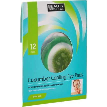 Beauty Formulas Clear Skin Cucumber Cooling Eye Pads 12 Sheets