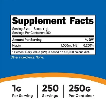 Nutricost Vitamin B3 Niacin 250 Grams