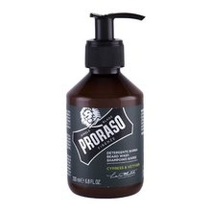 Proraso Cypress & Vetiver Beard Wash 200 Ml Beard Shampoo With Cypress And Vetiver Scent