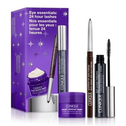 Clinique Eye Essentials 24 Hour Lashes Set Includes Lash Power Mascara 6Ml Quickliner For Eyes 014G And All About Eyes 15Ml