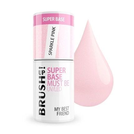 Brushup Super Base Must Be Uv Led Hybrid Nail Base My Best Friend Sparkle Pink 5G