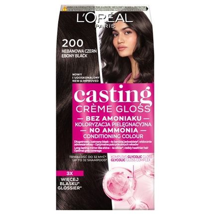 L'Oreal Casting Creme Gloss Hair Color 200 Ebony Shade