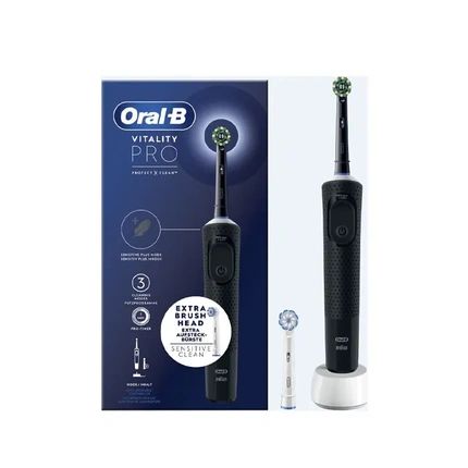 Oralb Vitality Pro Black Electric Toothbrush With Extra Refill