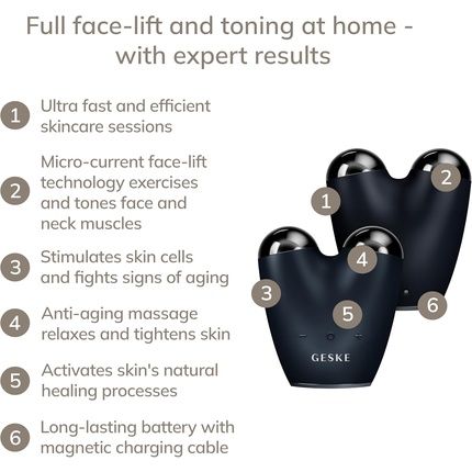 Geske Smartappguided Microcurrent Face Lifter 6 In 1 Anti-Aging Device